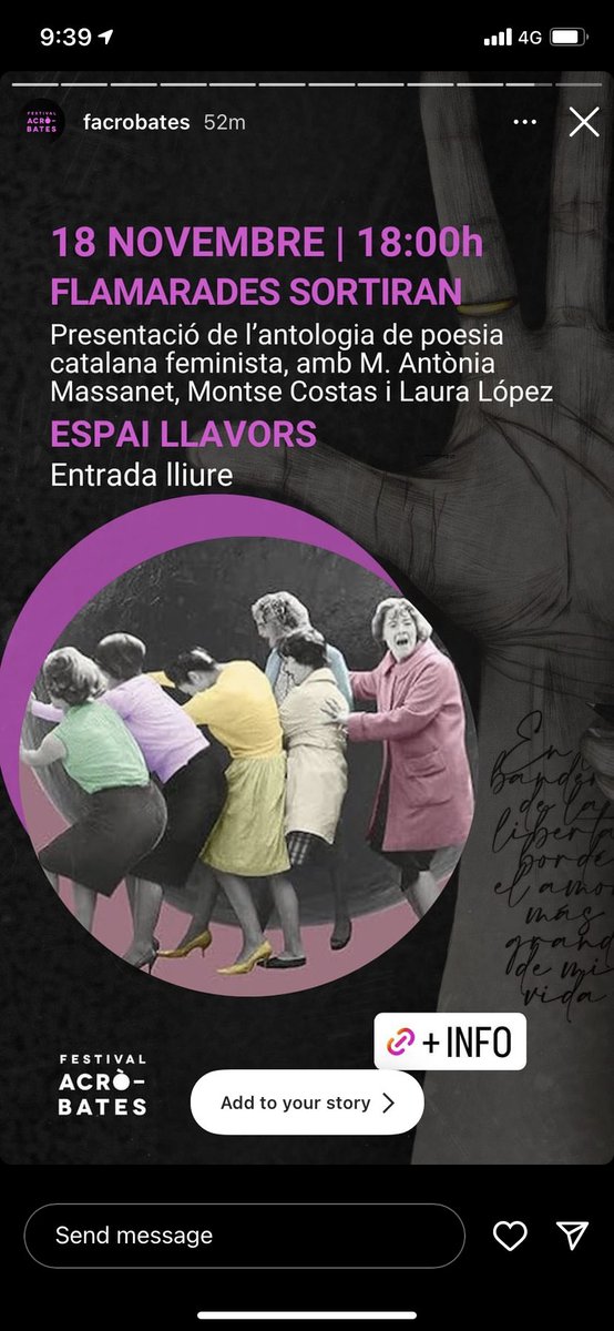 antoniamassanet's tweet image. El proper dissabte tenim dues presentacions de #flamarades 
Jo encara estic en ple brot però la poesia i la vida social són necessàries, així que faré per anar al de la tarda, les poetes del matí defensaran bé l’antologia!
