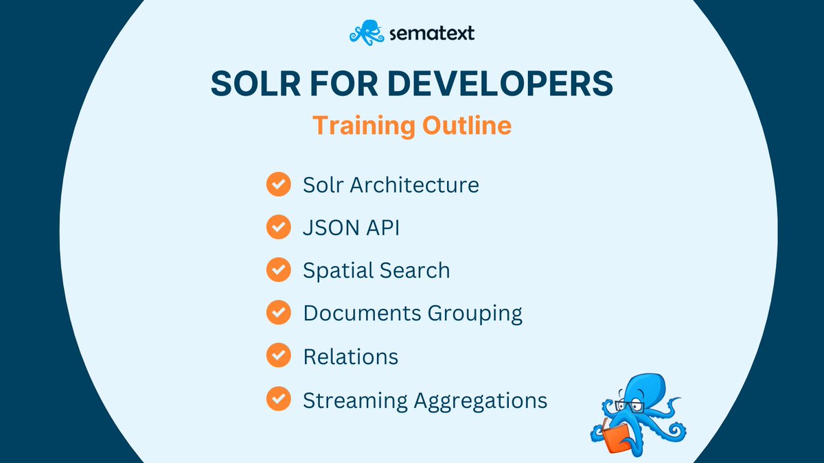 Join our Solr for Developers Training Course! 🚀 
Explore key topics like Solr leader-follower and SolrCloud architecture and learn how to use JSON API in no time. 
Enroll now to elevate your skills 👇 
hubs.ly/Q029501K0
#Solr #SolrTraining #SolrCourse #SolrCloud #JSONAPI