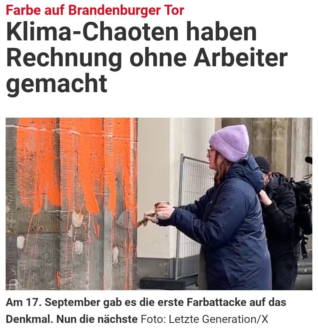 Wegsperren diese Klima-Fanatiker! #Farbanschlag #BrandenburgerTor #KlimaExtremisten 👇

bz-berlin.de/berlin/mitte/k…