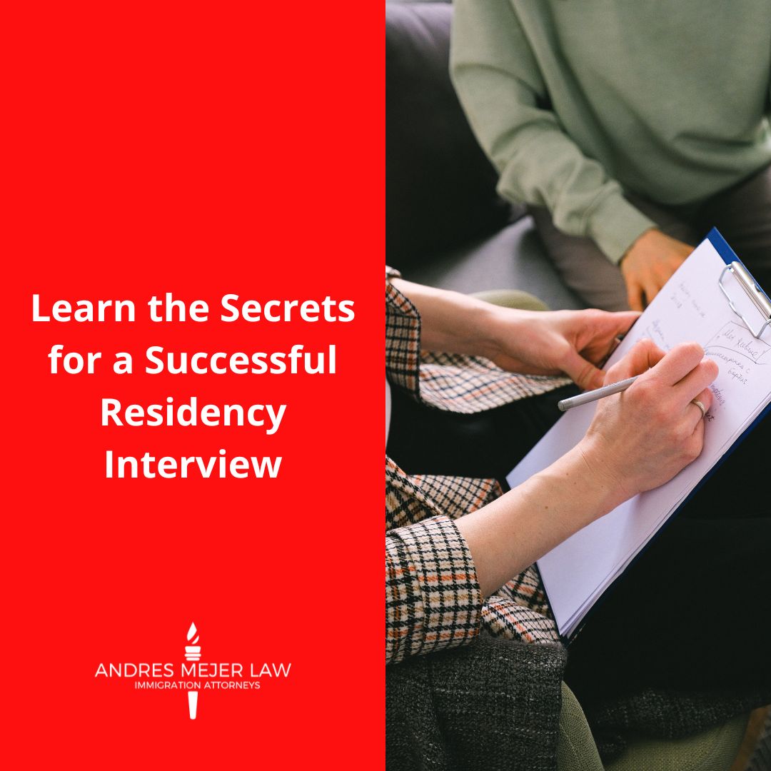 🎙️🌟 Don't miss out on the key insights that can make your interview a success!

☎️ Contact us at (732) 698-5022 to get informed with us.

#ResidencyInterview #SuccessTips #AndresMejerLaw #Immigration #GreenCard