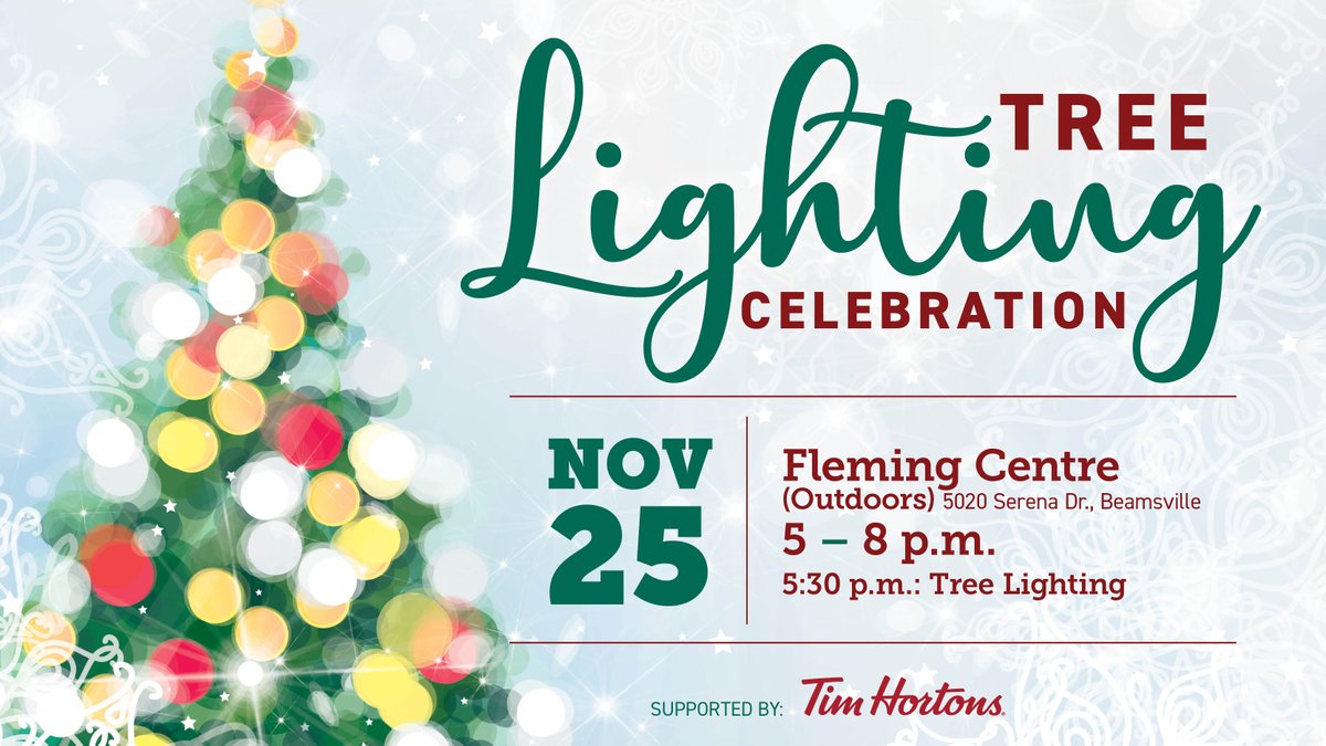 TownofLincolnON's tweet photo. It's almost time to kick off the holiday season with our annual #LincolnON Tree Lighting Celebration!🎄❄️

⏰5 pm - 8 pm
📍5020 Serena Dr., Beamsville

Please consider bringing a non-perishable food donation for Community Care of West Niagara.

Learn more👉https://t.co/oPbicRCL5A https://t.co/HC6NWXDOg7