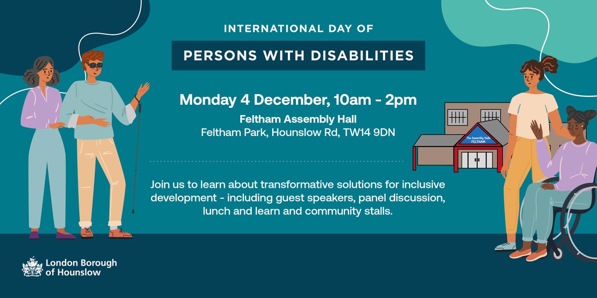 Hounslow Council is hosting an event to mark International Day of Persons with Disabilities. 📅Monday 4 Dec 📍 Feltham Assembly Hall ⏰10am-2pm Find out more and register for your free ticket via the link below ⬇️ @LeonardCheshire eventbrite.co.uk/e/internationa…