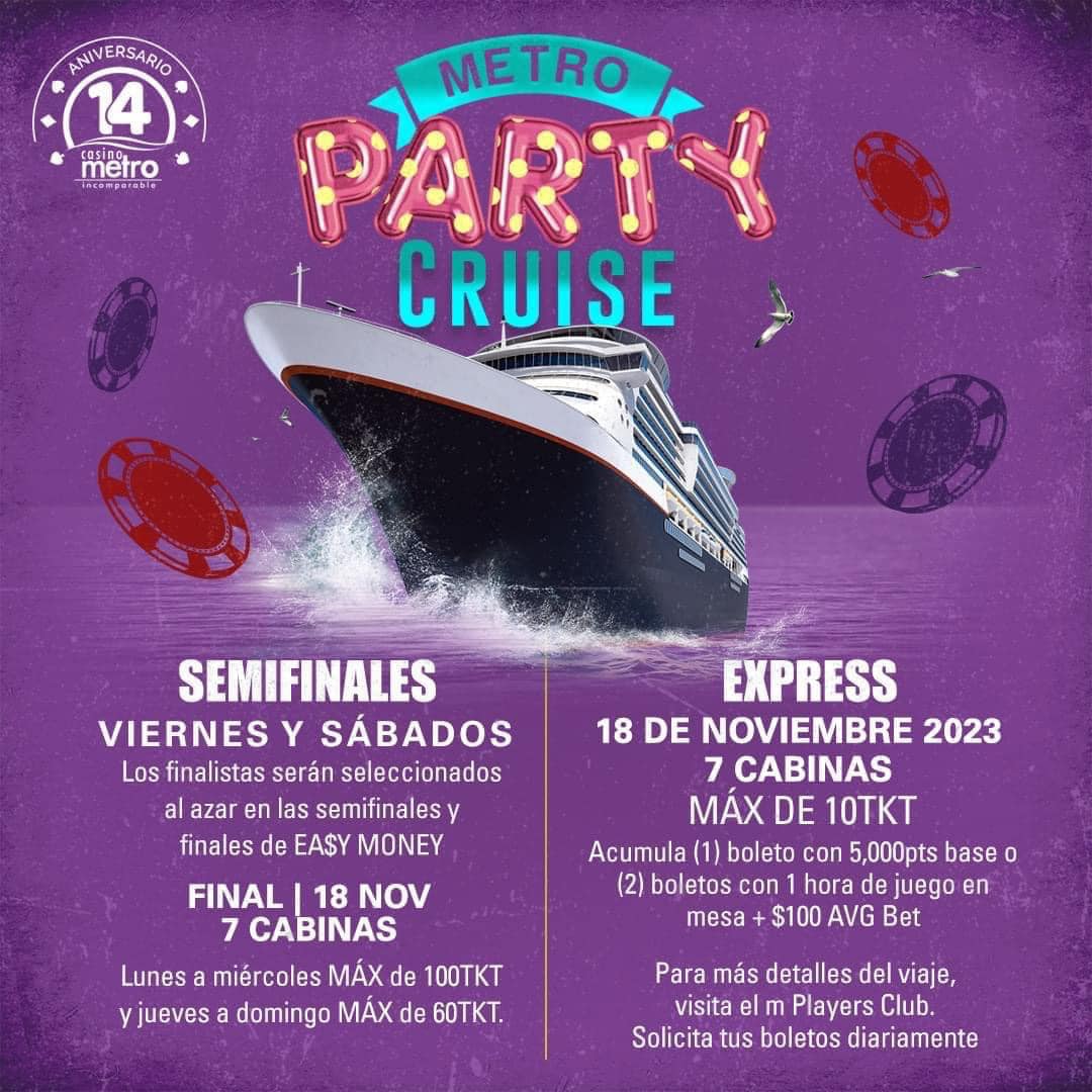 DescubreTuIsla's tweet photo. ¡READY!!! 🛳️  “Metro Party Cruise” 🛳 GRAN FINAL SABADO 18 DE NOVIEMBRE 🤩 @CasinoMetro #CasinoMetro#MetroLounge #SheratonPR #Casinos#PuertoRico #DescubreTuIsla #Viajes #Travel#Turismo #Vacaciones https://t.co/zZQ38PNpir