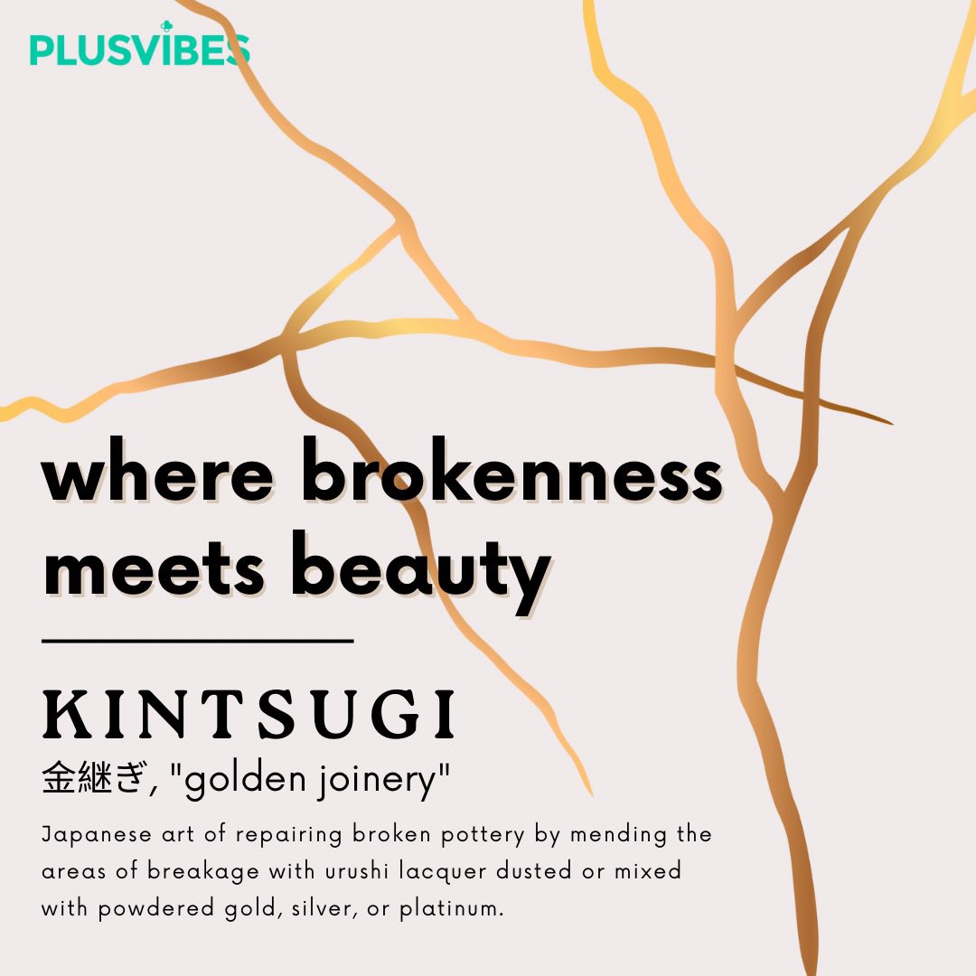 myplusvibes's tweet photo. Like kintsugi, our journey to healing involves embracing the beauty of our mended pieces, finding strength in our cracks, and allowing the golden threads of resilience to transform our brokenness into a masterpiece of self-discovery. https://t.co/bHcJ321WQ4