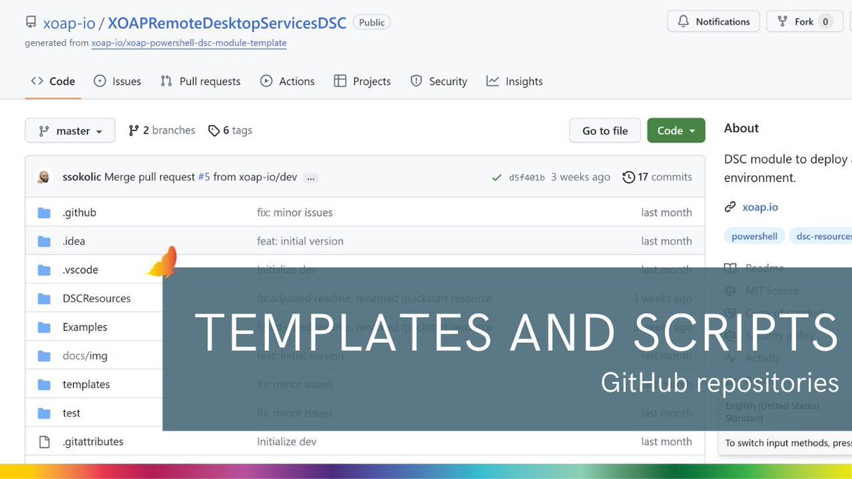 xoap_io's tweet image. From Remote Desktop Services to #PowerShellDSC, our GitHub 👨💻 stores templates and scripts that you can use to get started with #automation right away. 
Soon, we will be uploading our #FSLogix module as well, and you can expect many more.
Follow as at ➡️ github.com/orgs/xoap-io/