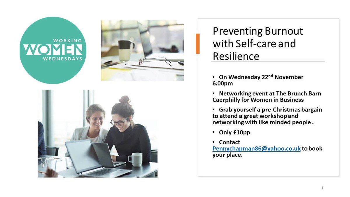 Preventing Burnout workshop and Networking opportunity for women in Nelson , Caerphilly borough . 
Limited spaces available