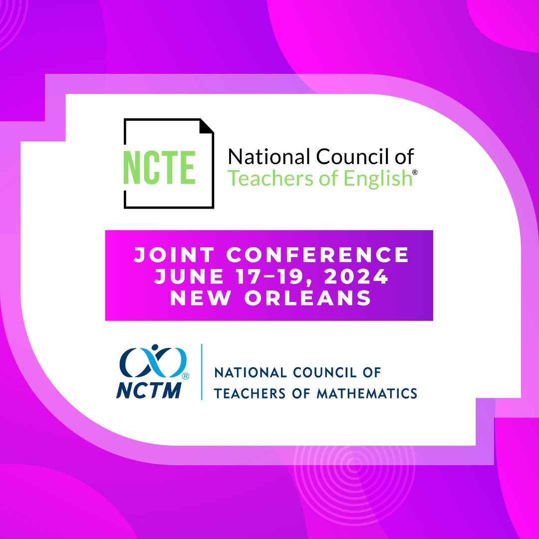 It's official! 🙌 We are excited to announce a joint conference with @ncte focusing on K–5/elementary literacy and mathematics, to be held June 17–19, 2024 in New Orleans. Read the latest news release and sign up to receive updates for the conference: nctm.link/4MMcj