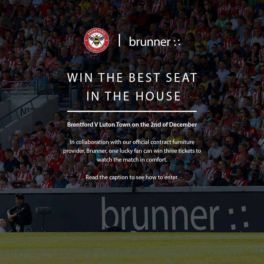 Win 3 tickets to our visit from Luton on 2 December for the ‘Best Seat in the House’ courtesy of our partner Brunner

Winners will also receive signed Bees merchandise and a stadium tour 🐝

Comment ‘Best Seat in The House’ to enter! 

T&amp;Cs Apply
