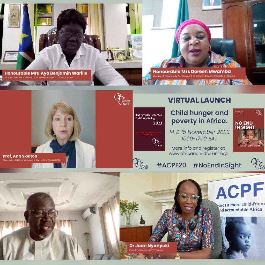 DrJoanNyanyuki's tweet photo. My sincere thanks to our speakers at the launch of the @AfricanChildFrm documentary on #Child hunger. Key message - letting children go hungry is a gross injustice. @Elhadj_As_Sy @NalumangoMutale, Hon Doreen Mwamba of @Zambia, Hon Aya Warille of #SouthSudan, @UNCRC @WFPChief https://t.co/6OlEW7m7XD
