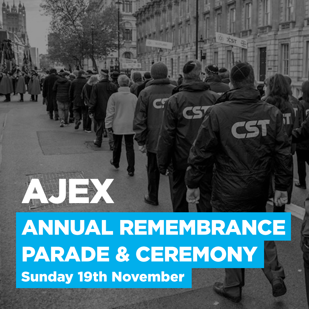 CST_UK's tweet photo. This Sunday 19th November, CST is proud to be marching in and securing the annual AJEX remembrance parade and ceremony. This important event honours the brave Jewish men and women who fought for our freedoms.

Join us at 1:45pm, The Cenotaph, Whitehall, SW1 https://t.co/PALcj6Fmlw