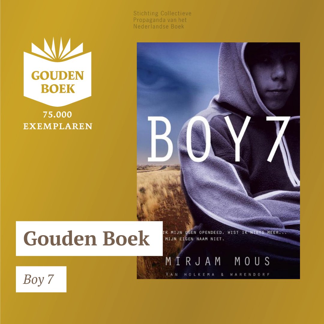 🏆 Vandaag is Boy 7 van Mirjam Mous bekroond met een Gouden Boek. Mirjam Mous werd tijdens een feestelijke lunch in haar woonplaats Breda verrast met de unieke oorkonde. Wij feliciteren Mirjam en uitgeverij Van Holkema &amp; Warendorf met de bekroning!