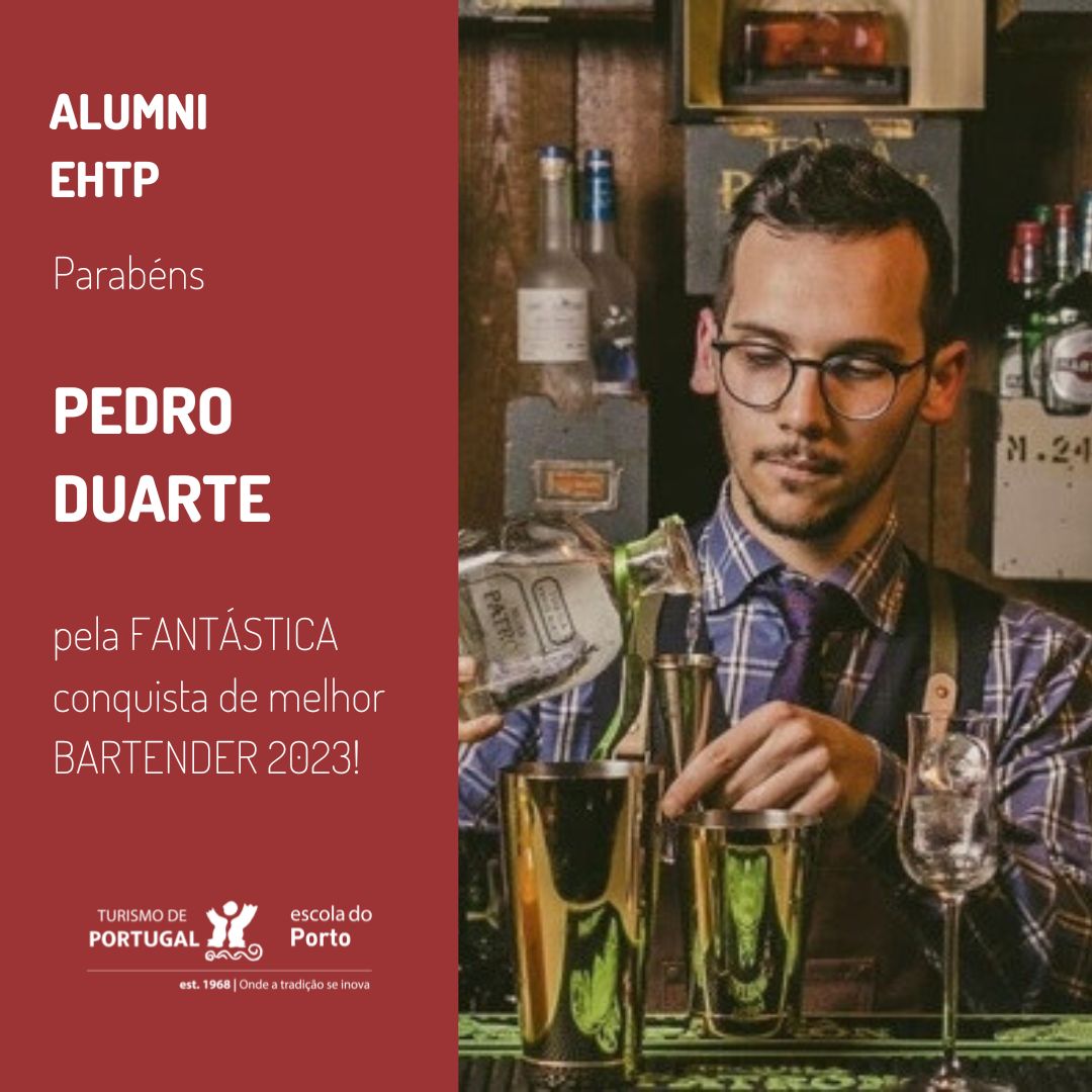 #alumniEHTP Pedro Duarte

Congrats to our alumni Pedro Duarte 😄👏👏👏 for winning the title of best #bartender of 2023 in an edition organised by The Bottle Affair, in partnership with Edições do Gosto.

#orgulhoEHTP #EHTPpride #JobPassion #EHTP #ehtporto @EscolasTP