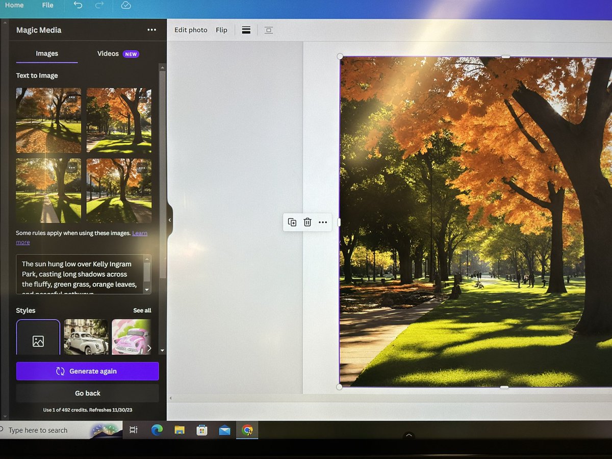 Miss_Kievit's tweet photo. We used Magic Media in @canva to determine how successful our descriptive leads were in creating imagery to introduce our setting and characters - if students weren’t happy with the image that was created, they knew they needed to add more details to their lead! #ReutterRocks https://t.co/bB7NhVBWQH