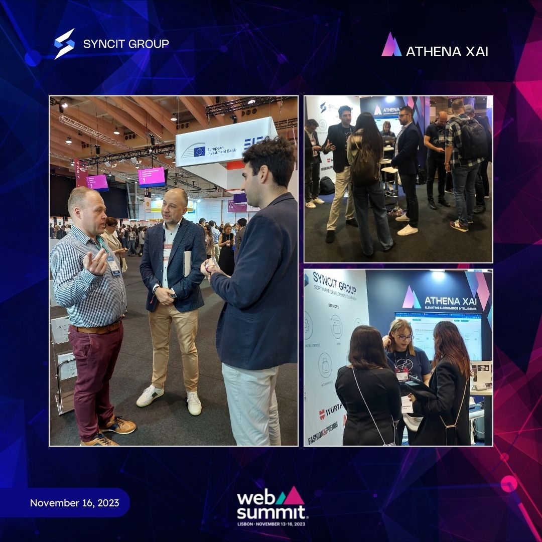 SyncitG's tweet photo. 🌍Final day at @WebSummit 2023!🌍Join @SyncitG at Pavilion 2, stand E226, and explore revolutionary #AthenaXAI at Pavilion 3, stand B406.✨Elevate your business with global connections and cutting-edge innovation!🚀#WebSummit #TechRevolution #Networking #Lisbon #Connections https://t.co/OZmyAhZEQ9