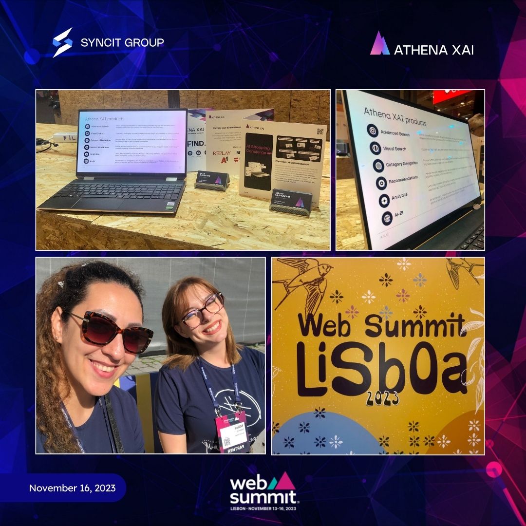 SyncitG's tweet photo. 🌍Final day at @WebSummit 2023!🌍Join @SyncitG at Pavilion 2, stand E226, and explore revolutionary #AthenaXAI at Pavilion 3, stand B406.✨Elevate your business with global connections and cutting-edge innovation!🚀#WebSummit #TechRevolution #Networking #Lisbon #Connections https://t.co/OZmyAhZEQ9