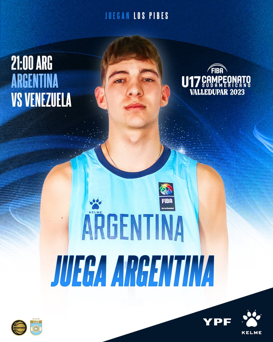 🔛 ¡Hoy juega 𝘼𝙍𝙂𝙀𝙉𝙏𝙄𝙉𝘼! 🇦🇷

🏀 La Selección U17 masculina hace su presentación en el Sudamericano de Colombia

⏰ 21:00hs
🆚 <a href="/FVBbasketball/">FVB 🇻🇪🏀</a> 🇻🇪
💻 Transmite FIBA en YouTube
🏟️ Coliseo La Gota Fría, Valledupar 🇨🇴