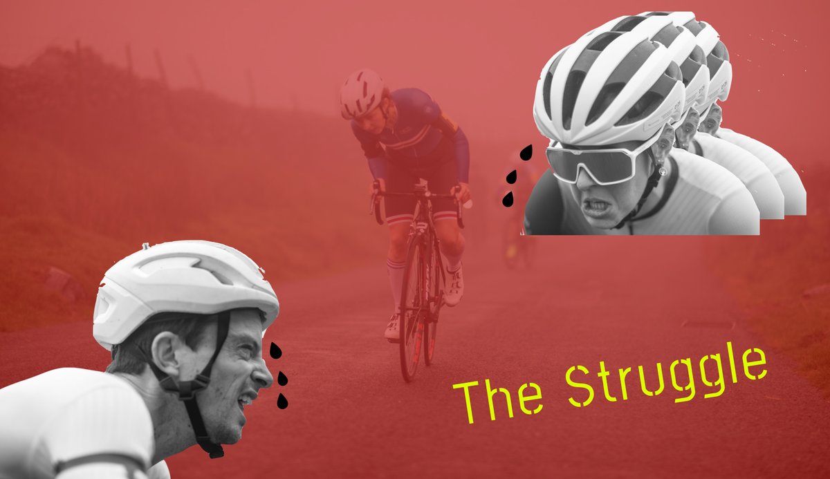 just playing with some paste- up illustration. 'The Struggle' UK Hill Climbing Championship, The Lake District 2023. #TheStruggle #GraphicDesign #photograghy #illustration