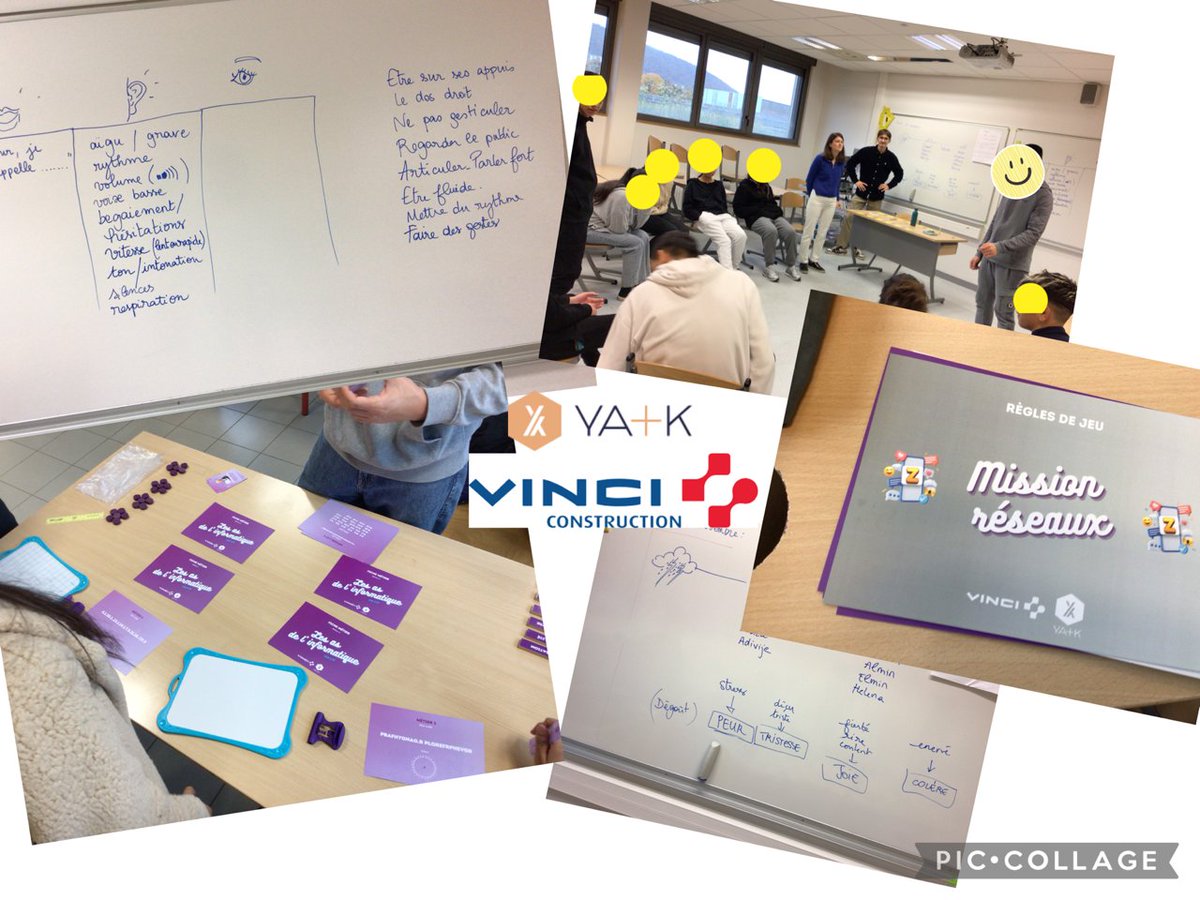 Dans le cadre de Give Me Five  financée par <a href="/VINCI/">VINCI</a> et animée par 4 animateurs de <a href="/YAPLUSK/">YA+K</a> les élèves de 4e <a href="/ClgDiderot/">Collège Diderot</a> <a href="/diderot25/">RéseauDiderot25</a> <a href="/acbesancon/">Académie de Besançon</a> ont pu découvrir les métiers du bâtiment et de l'informatique