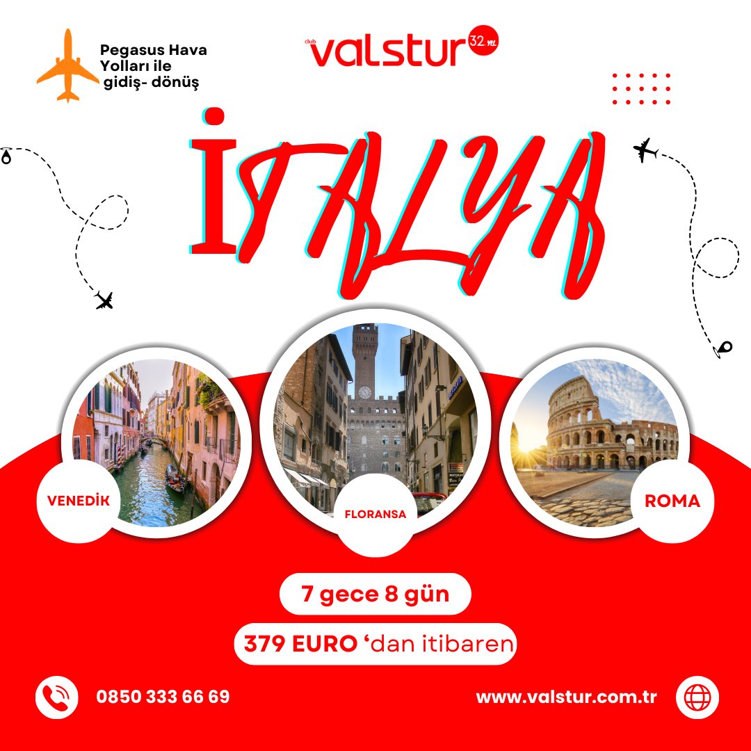 ValsTurizm's tweet photo. Klasik İtalya Turu

İtalya’yı bir de Valstur ile keşfedin. Eşsiz manzaralarını , kusursuz mimarisini ve doğal güzelliklerini görmek için geç kalmayın.🏛️

https://t.co/JfWZwNiva0 https://t.co/c0UmVxW4Rg