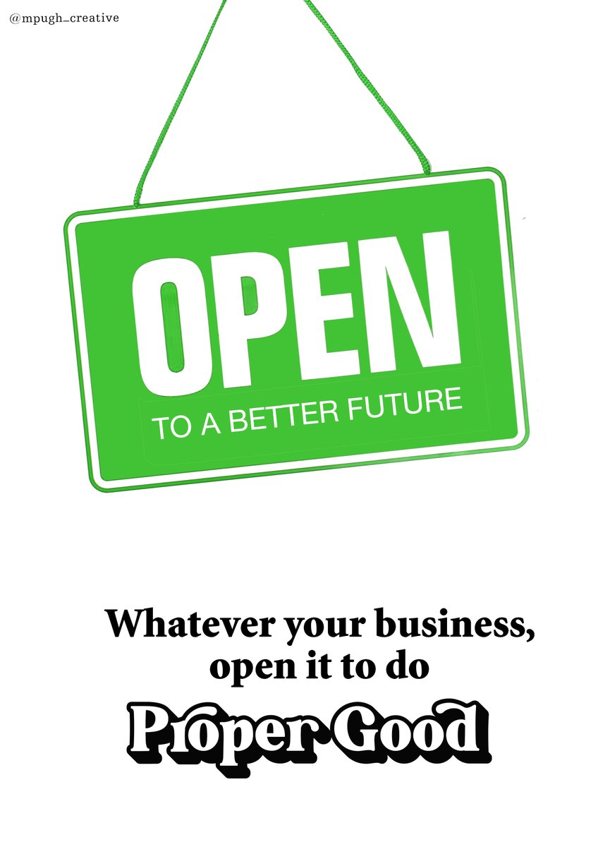 Another concept using my idea of small business 'OPEN' signs focussing more on green/sustainable and community. 

@oneminutebriefs to create posters that bring to life how adding ‘Social Value' can help you build a #ProperGood business. #SocialEnterpriseDay
