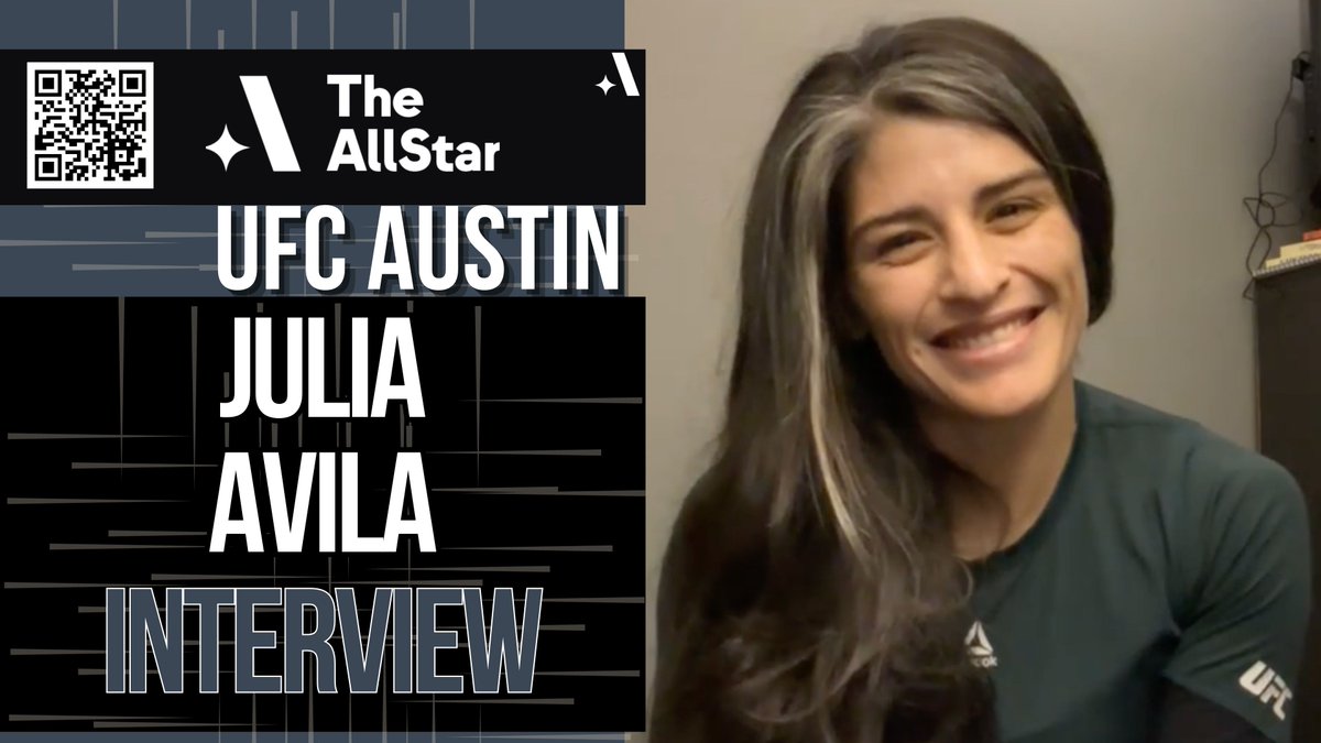 Spoke with Julia Avila for <a href="/TheAllStarSport/">The AllStar Sports</a> ahead of her return at #UFCAustin about:

✓ Miesha Tate matchup
✓ Recovery from knee injury/coming back from pregnancy
✓ Acting debut in motion picture
✓ Raquel Pennington/Mayra Bueno Silva

📺 youtu.be/1_gFcerf0ek

Download the