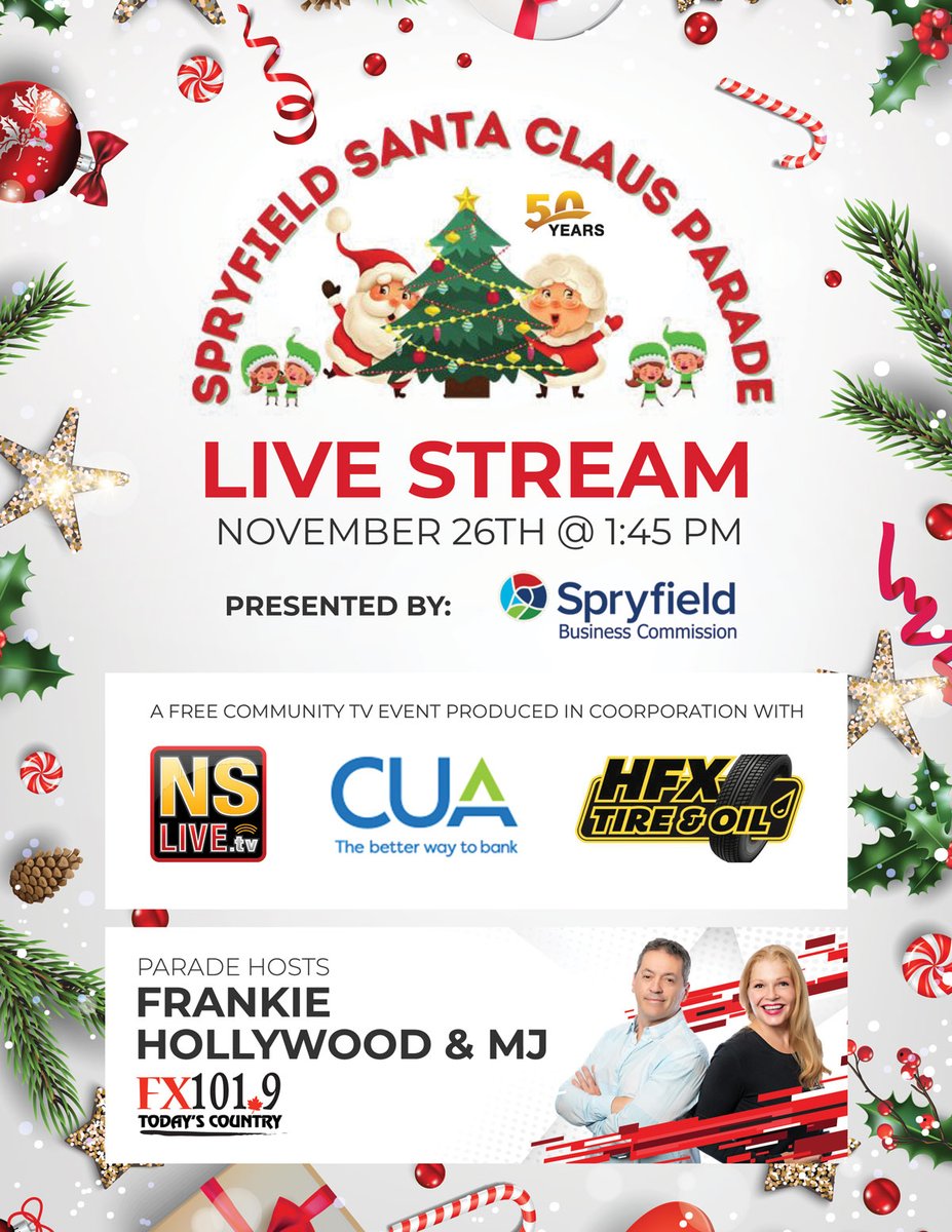 NSLife_tv's tweet photo. Here's a little Christmas magic for you. 
@NSLive will be livestreaming the 2023 Spryfield Santa Claus Parade for those who can't make it in person and still want to enjoy the 50th anniversary of this holiday tradition. #NSLiveStyle 
https://t.co/2AbHDPMN3k https://t.co/6m2gDfLrDF