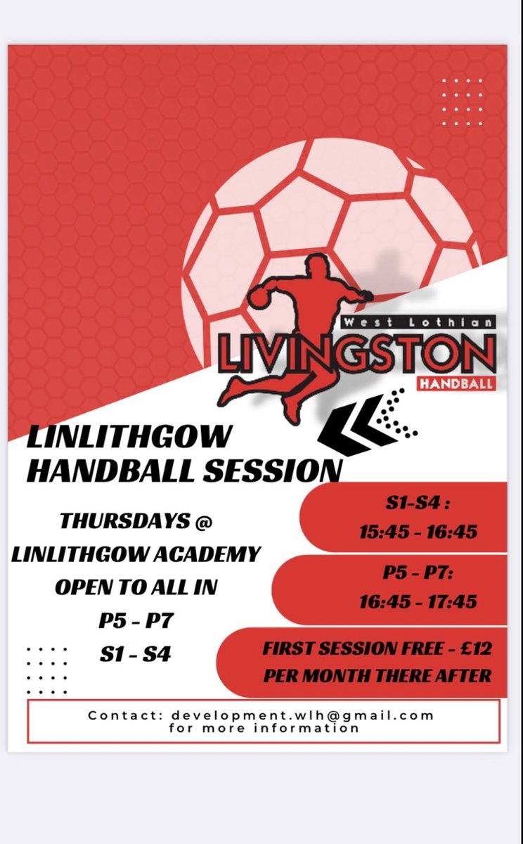 West Lothian Handball community development (@wl_handball) on Twitter photo ⭐️Calling all P5-7s! ⭐️
🤾♀️🤾Come along to the session tonight 4:45-5:45!
<a href="/LinlithBridgePS/">Linlithgow Bridge PS</a> <a href="/SpringfieldBonn/">Springfield Primary School</a> <a href="/ActiveS_Lgow/">Active Schs Linlithgow</a> ⭐️Calling all P5-7s! ⭐️
🤾♀️🤾Come along to the session tonight 4:45-5:45!
<a href="/LinlithBridgePS/">Linlithgow Bridge PS</a> <a href="/SpringfieldBonn/">Springfield Primary School</a> <a href="/ActiveS_Lgow/">Active Schs Linlithgow</a>
