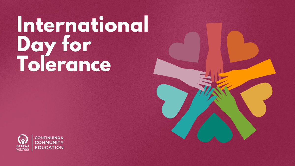 🌎❤️ Today, on #InternationalDayForTolerance, we reflect upon and learn about respecting and recognizing the rights and beliefs of others, as well as appreciating the diversity of our world's cultures. 
#ocsbBeCommunity