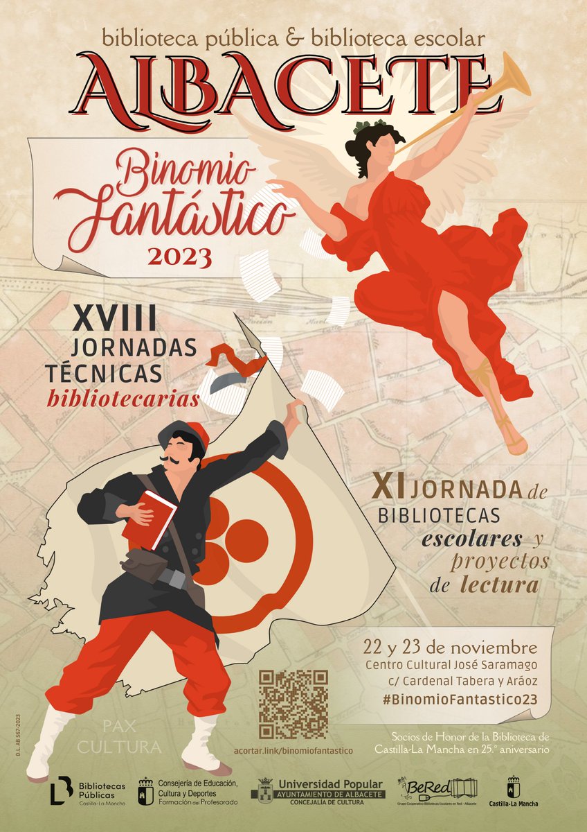 #BinomioFantástico23: XVIII Jornadas Técnicas Bibliotecarias de Albacete y XI Jornada de Bibliotecas Escolares y Proyectos de Lectura. 22 y 23 de noviembre, en el Centro Cultural José Saramago (Albacete): sites.google.com/view/binomiofa…