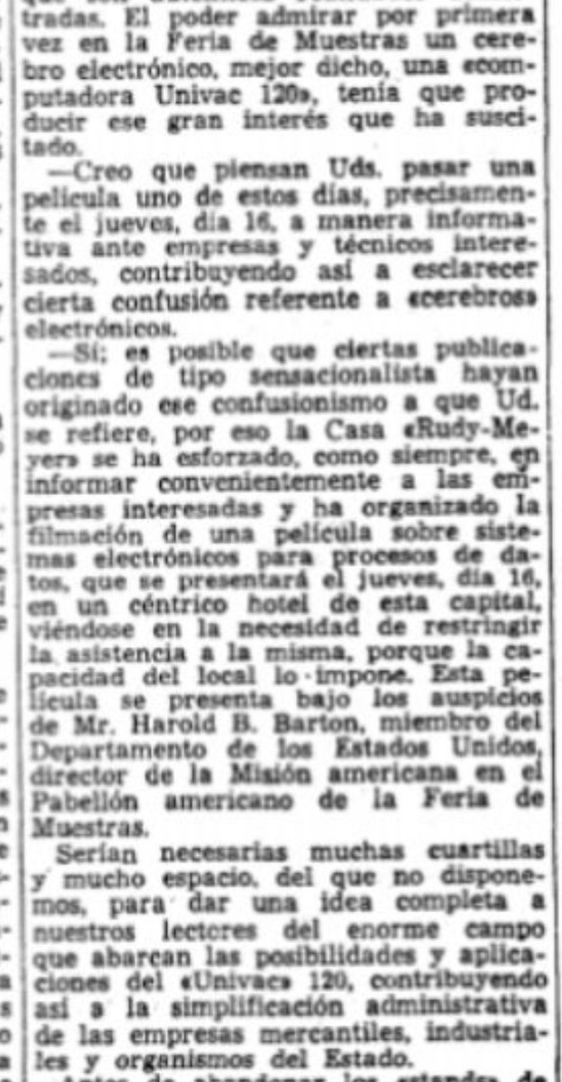 dgromero's tweet image. #AGI #AIvintage #ChatGPTvision
🤖 The terminology used in technology often reflects the aspirations and perceptions of the era. In 1955 , calling the UNIVAC an &quot;electronic brain&quot; symbolized a breakthrough in automation and computation, implying a machine capable of performing…