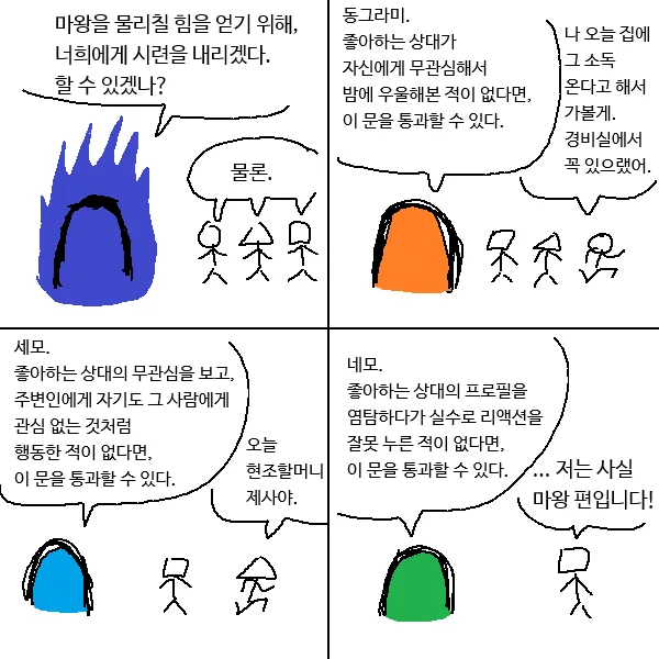 용사들이 통과해야 하는 시련 