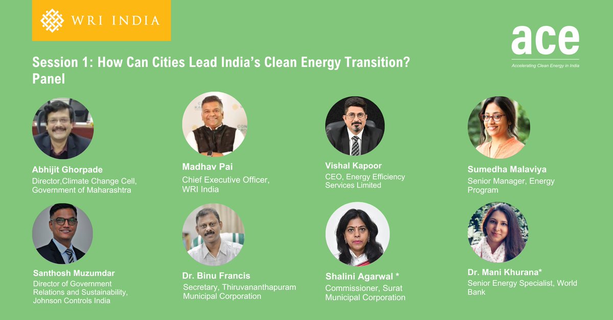 Join us for the #ACE2023 event kick off with Technical Session 1: How can cities lead India’s clean energy transition? Discover &amp; learn how cities can drive sustainable change towards India's net-zero target by 2070.

Read more and Register- wri-india.org/events/acceler…