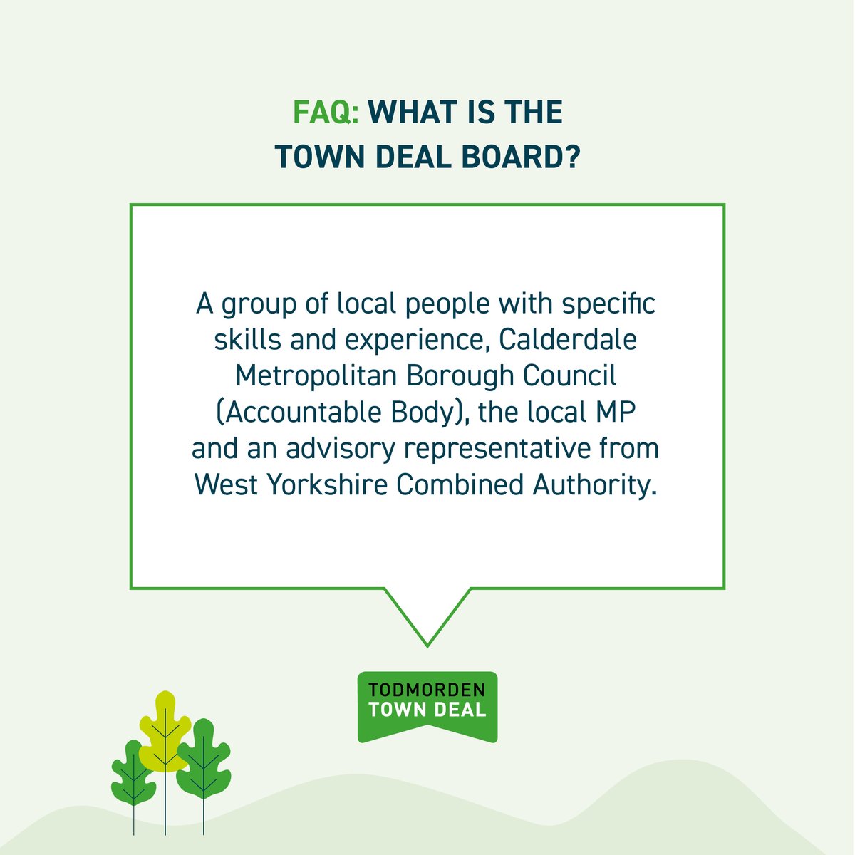 👋 Did you know the #TodmordenTownDeal website has a FAQ page? We are always adding new answers so be sure to check them out here ➡️ bit.ly/3Ni9eFA  

Do you have a question that isn't listed?
Email: hello@todmordentowndeal.co.uk

#TodTownDeal #Todmorden