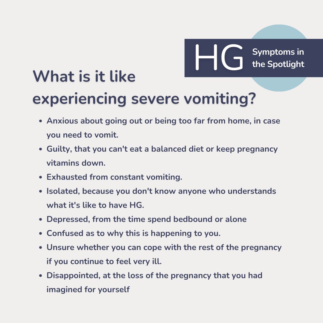 Hyperemesis Gravidarum (HG) can be an incredibly challenging journey for those who experience it. 

Have you ever wondered, 'How does it make sufferers feel?' Here are some insights into the emotional and physical toll severe vomiting takes.

#HGAwareness #SupportHG #Pregancy