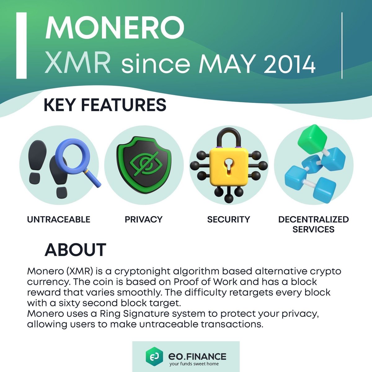 eofinance's tweet photo. Monero is a privacy-focused crypto known for its advanced anonymity features. It utilizes ring signatures, stealth addresses, and confidential transactions, ensuring private and untraceable transactions. 

Mine XMR Free: https://t.co/zDGWFKbWxG https://t.co/P18zEEZYIc