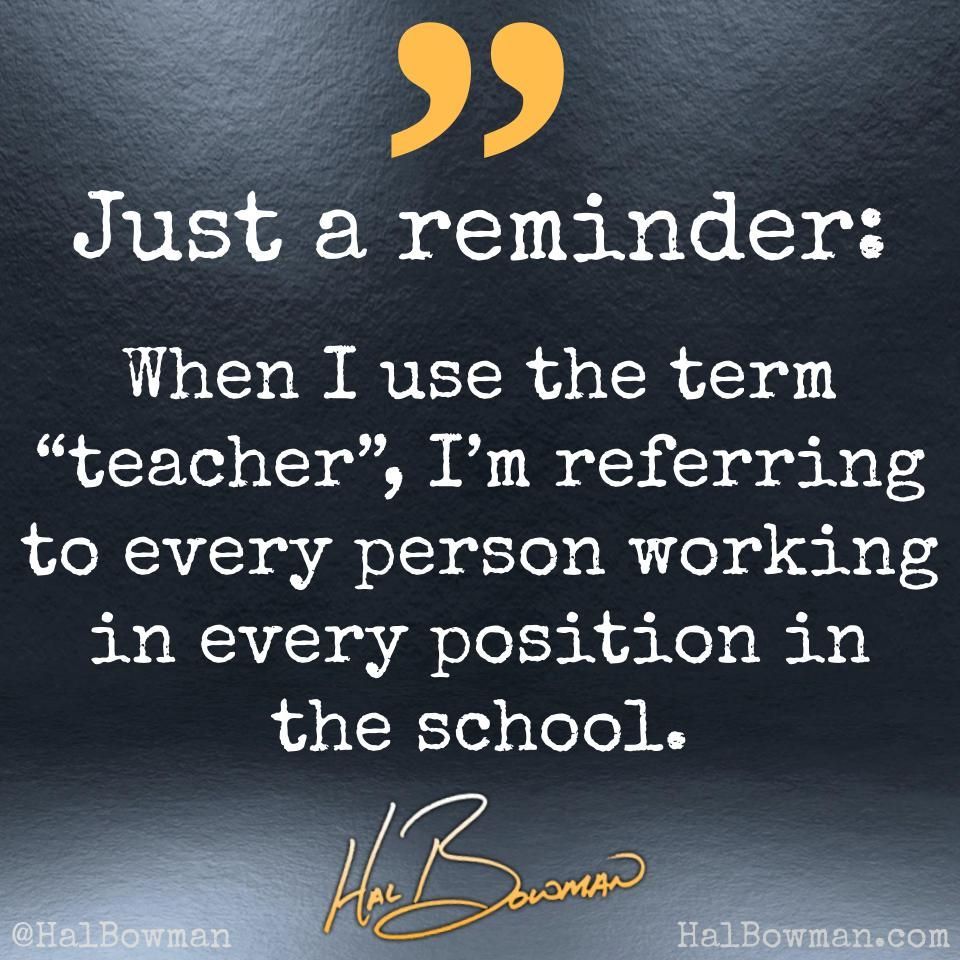 halbowman's tweet photo. In the very best schools, there may be dozens of different job titles but they share the same role: Change a kid's life!
#TeachLikeARockStar #BeTheOne #ChangeAKidsLife #teachersfollowteachers #TeacherLife #EduLeaders #SchoolLeadership #TeacherCommunity #SchoolCulture https://t.co/3wCWoMozK7