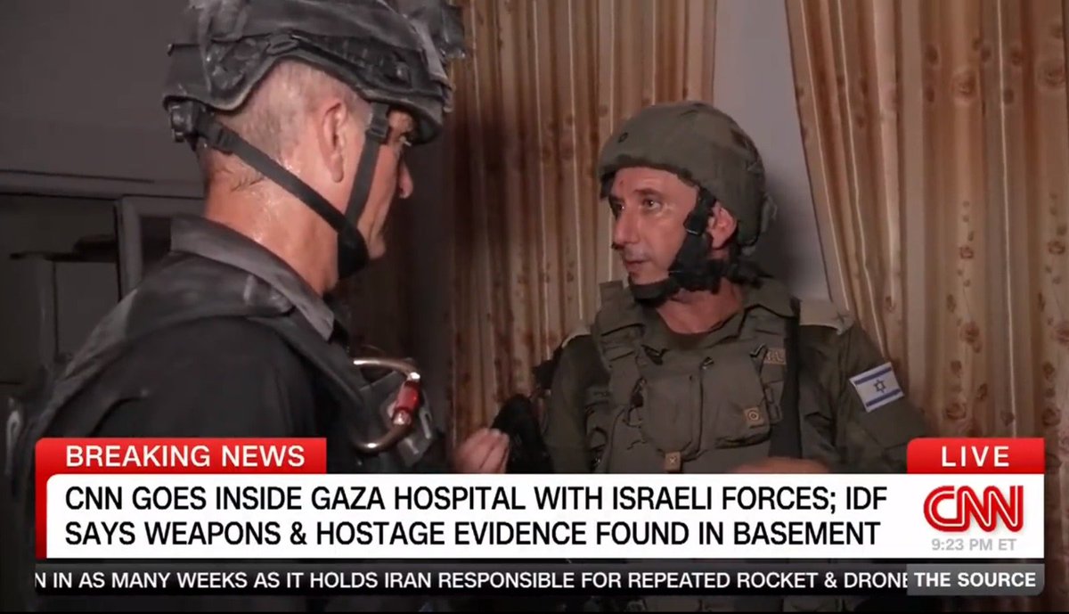 AJR_English's tweet photo. CNN's Nick Robertson's acceptance of Israeli narratives without independent verification compromises journalistic objectivity. 
Not addressing potential war crimes committed by attacking civilians in hospitals will normalize such attacks. https://t.co/cgZludC5xZ #Journalism https://t.co/GVIYxQdvcP