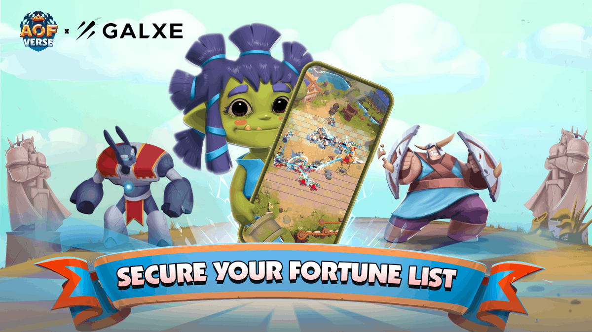 AOFverse's tweet photo. Introducing the Journey to Fortune: Secure Your Fortune List campaign on @Galxe 🎮 

Embark on this quest in anticipation of the release of our governance token, $AFG 👀 

Time to claim your rewards 💎 https://t.co/OVqQul9TyY https://t.co/G17EPqGnNt