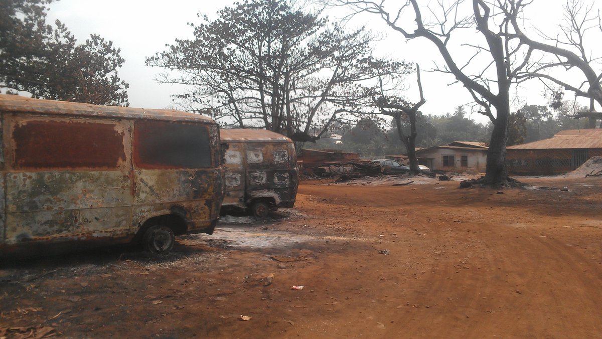 Ekok, ville située à la frontière Cameroun-Nigéria au début du conflit anglophone en 2017