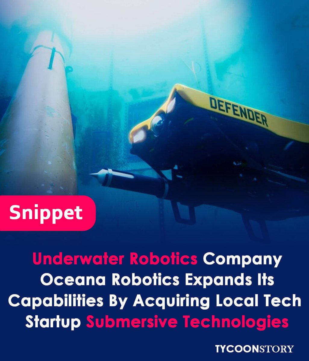 TycoonStoryCo's tweet image. St. Pete Tech Startup Is Acquired By An Underwater Robotics Company.
#underwaterrobotics #techstartup #acquisition  #Florida #innovation #maritime #defense  #unmannedvehicles #mixedreality #Pennsylvania #underwatercameras #appliedresearch