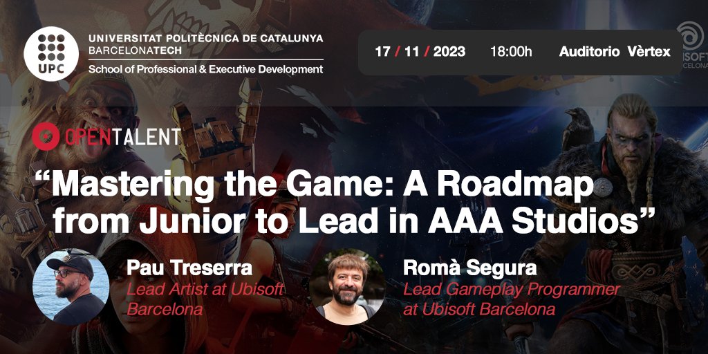 Mañana 18h #DemoDay Máster #Videojuegos <a href="/UPC_School/">UPC School</a>:
▶️ Charla <a href="/UbiBarcelona/">Ubisoft Barcelona</a> “Mastering the Game: A Roadmap from Junior to Lead in AAA Studios”
▶️ Presentación proyecto alumnos <a href="/horizons_games/">Horizons Games</a> tributo a LEGO #StarWars #gamedev
Todos invitad@s! 😉
talent.upc.edu/esp/agenda/eve…