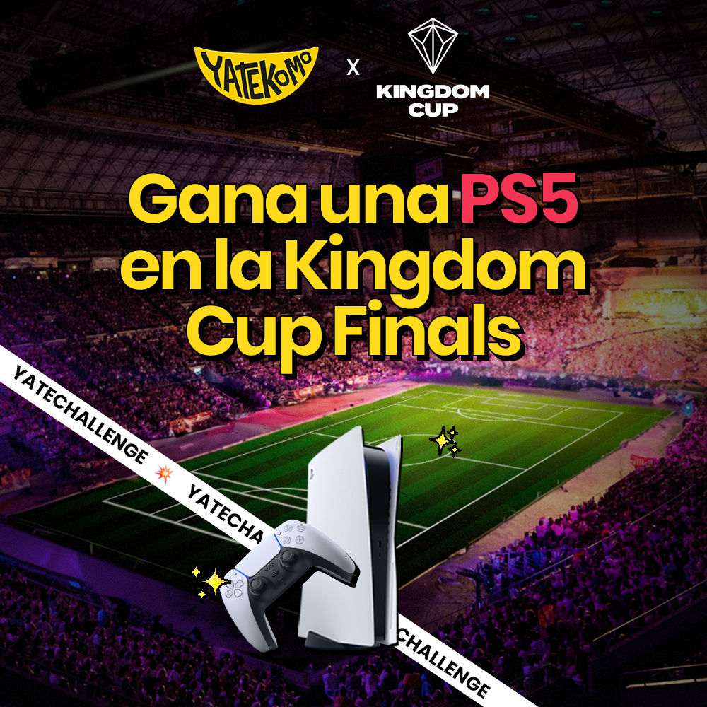 Yatekomo's tweet photo. ¿Quieres chutar en el Yatechallenge de la Kingdom Cup Finals en el Palau Sant Jordi el próximo 25 de noviembre?   

🎁 Sorteamos 2 entradas dobles para protagonizar el Yatechallenge y ganar una PS5  

⚽️Síguenos @yatekomo 
⚽️Haz RT https://t.co/XxOzYPSaGO