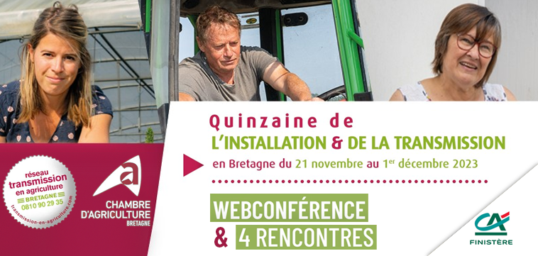 📌🚜 [ Evénement #agriculture ]- 8ème Quinzaine de l’#Installation et de la #Transmission en #Bretagne du 21 nov au 1er déc ! 📅 #RDV à Hanvec (#Finistère) le 23 avec les experts du sujet. <a href="/ChambagriBzh/">ChambreAgriBretagne</a> - <a href="/Credit_Agricole/">Groupe Crédit Agricole</a>  - <a href="/JeunesAgri/">Jeunes Agriculteurs</a> - <a href="/agriculteursBzh/">AgriculteursBretagne</a> bit.ly/49F5ok7