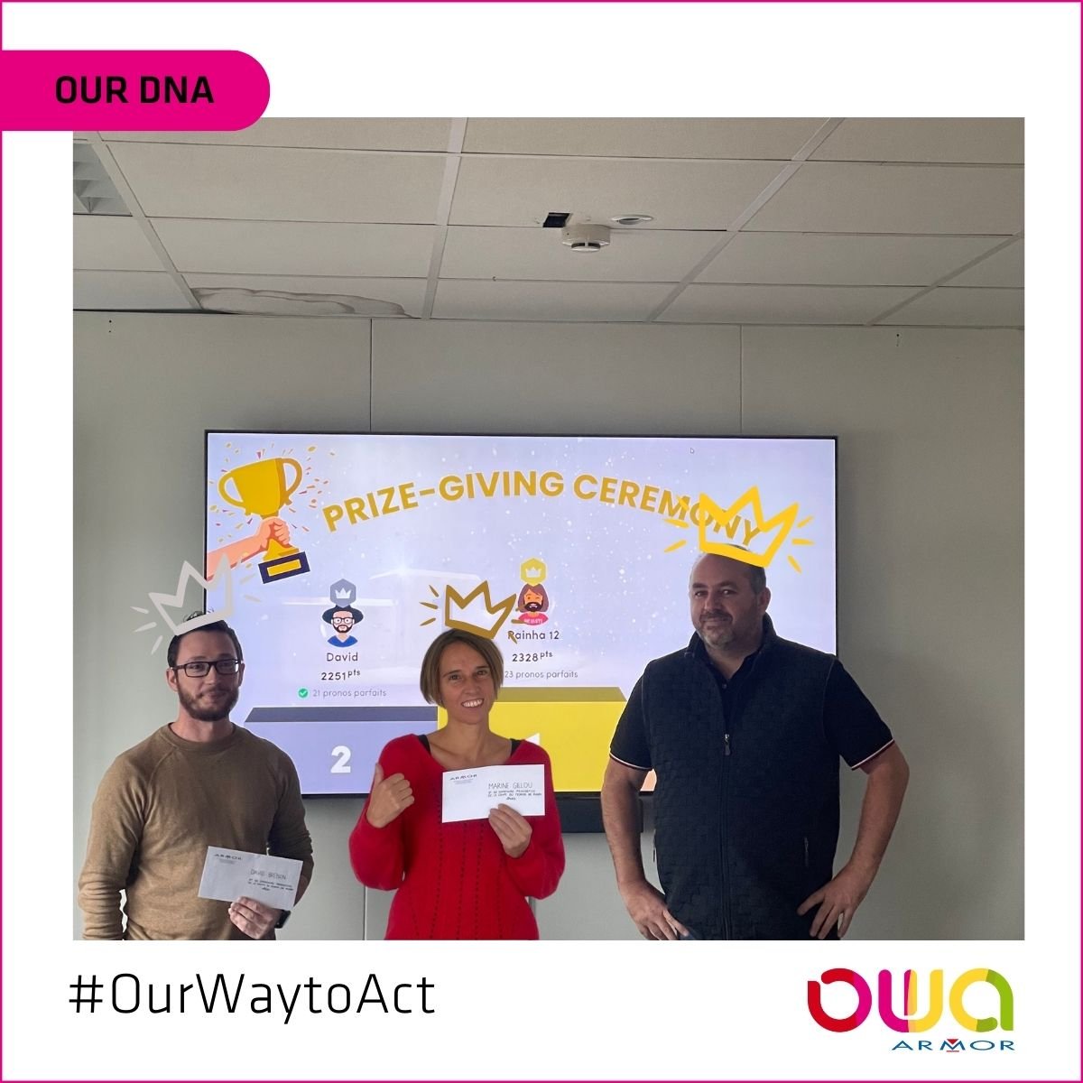 EuropeOwa's tweet photo. 🏉🎉 Our Rugby players have reached the end of their fierce competition!
Congratulations to Carlos, David and Marine on their well-deserved victory. 🎊
A big thank you to all the participants for their enthusiasm and competitive spirit.

#WorldCup #Pronostics #Rugby #OurWaytoAct https://t.co/QaJ880a4Xy