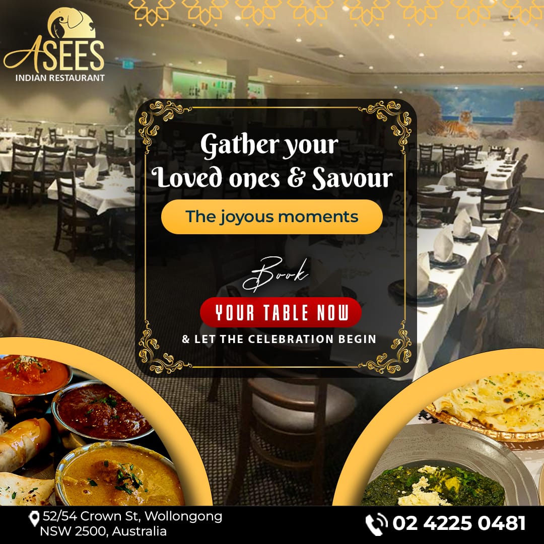 Savor joyous moments at Asees Indian Restaurant!

Reserve your table now!

📷 02 4225 0481
asees.com.au

#nsw #Australia #FoodieLife #InstaGoodFood #Wollongong #FoodiesOfAustralia #WollongongFoodScene