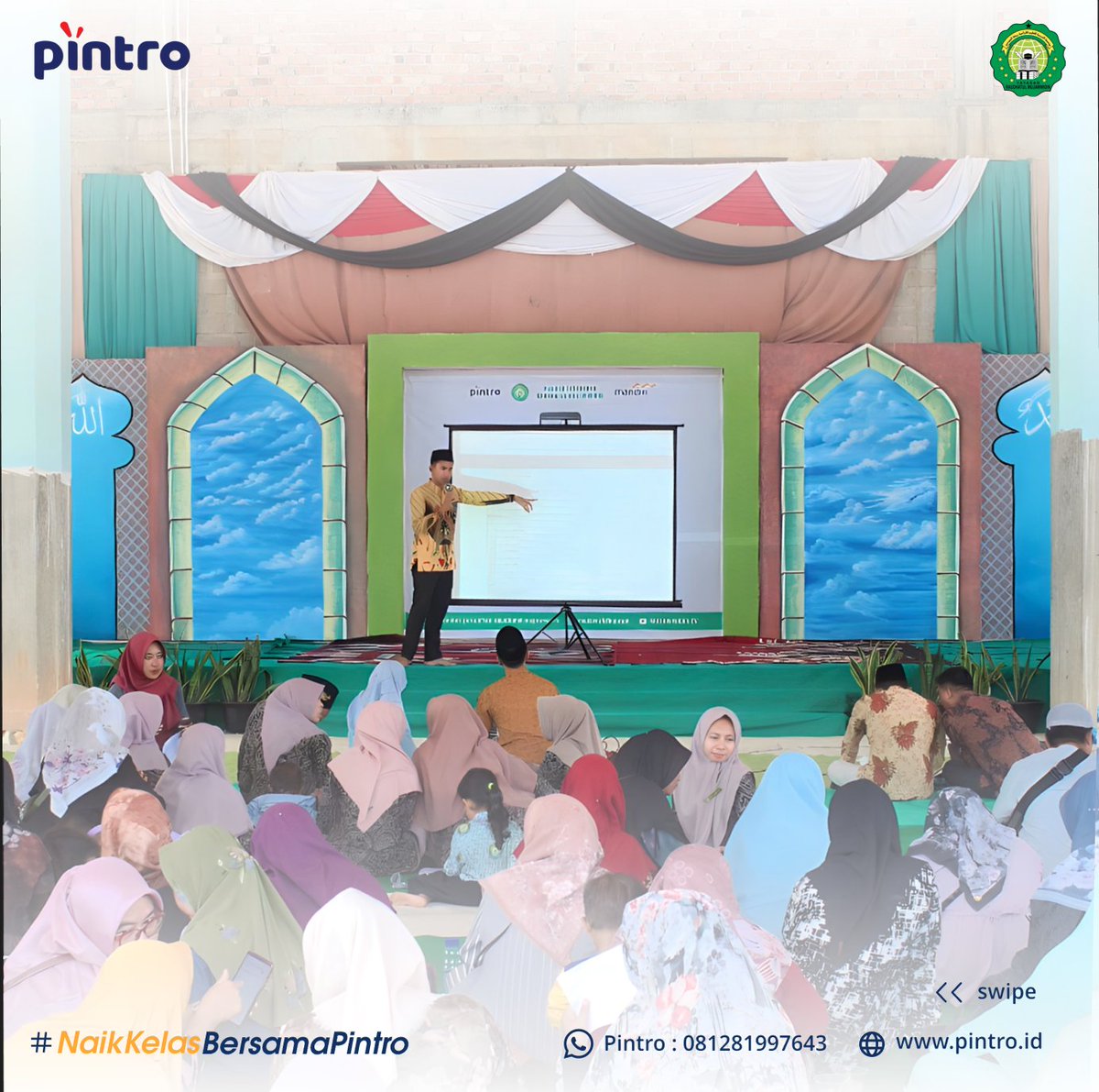 PintroId's tweet photo. peluncuran solusi pembayaran santri online di ponpes Raudhatul Mujawwidin. Mudahkan administrasi, antusias guru, janjikan efisiensi dana. Pintro, mitra digital terdepan, mendukung visi pesantren. Terima kasih atas kepercayaannya! 💙 #PintarPakaiPintro #pesantren https://t.co/Ilw8NbqGvr
