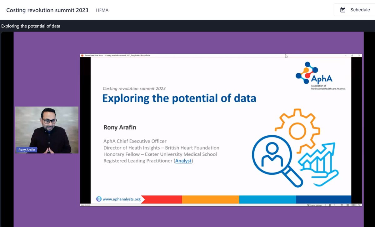 CostingForValue's tweet photo. Rony Arafin (@arafintweet), CEO at the Association of Professional Healthcare Analysts (@apha_analysts) gets the costing revolution summit underway exploring the potential of data.
#CostingForValue https://t.co/anBjxztV0a