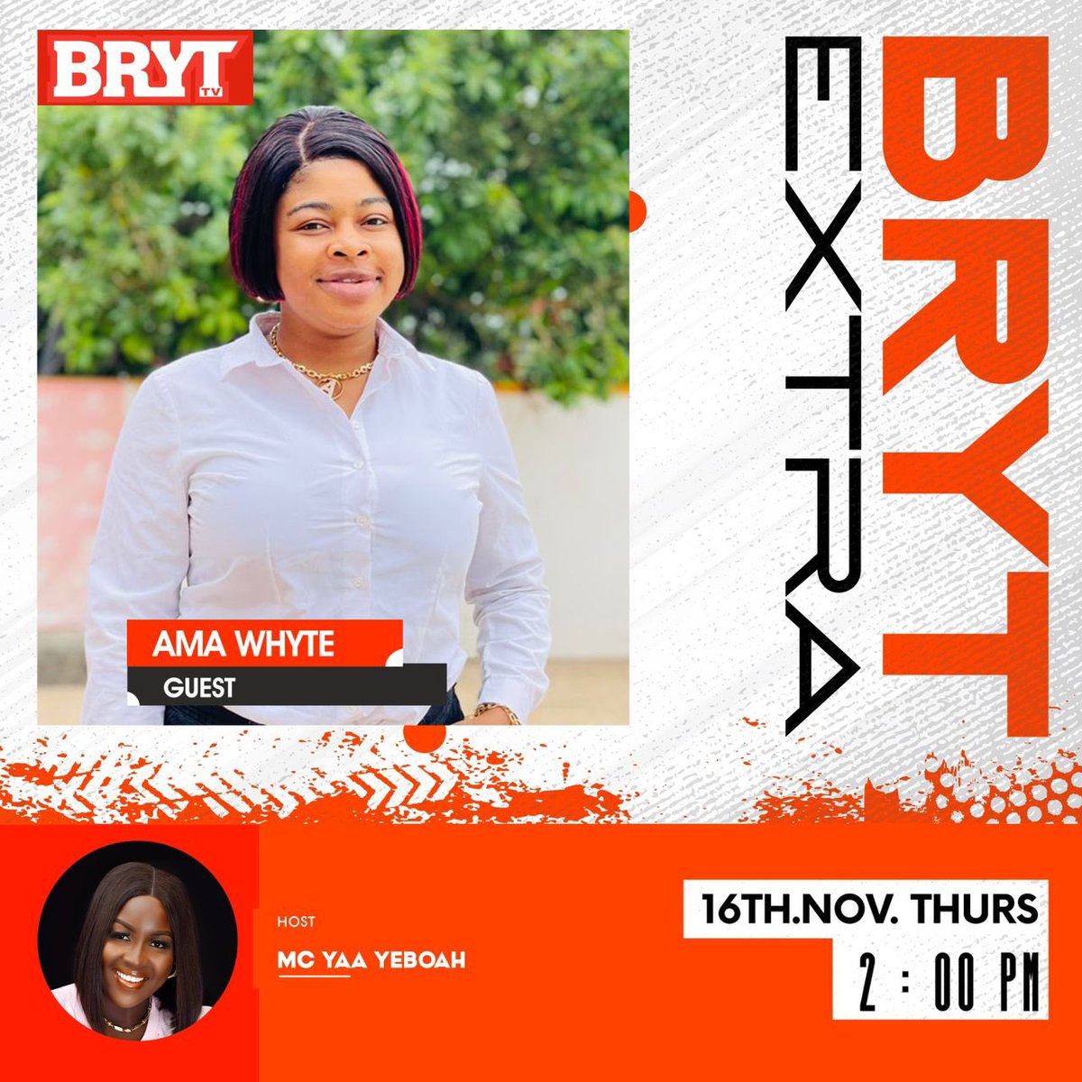 bryttv's tweet photo. Join showbiz pundit @AnitaOseiBonsu2 live today on #BrytExtra🤩📍
Tune in at 2:00PM🕑 w/ host, @MCYAAYEBOAH1
Don’t miss out!
#bryttv https://t.co/BoBjyRskBJ