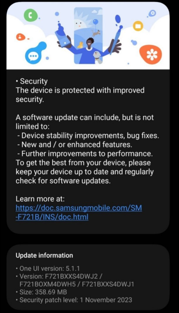TechActivist666's tweet image. Samsung Galaxy Z Flip 4 gets November 2023 Security Update 

🔥Available : INDIA 🇮🇳  🇮🇳  🇮🇳

#Samsung
#GalaxyZFlip4
#November2023Update