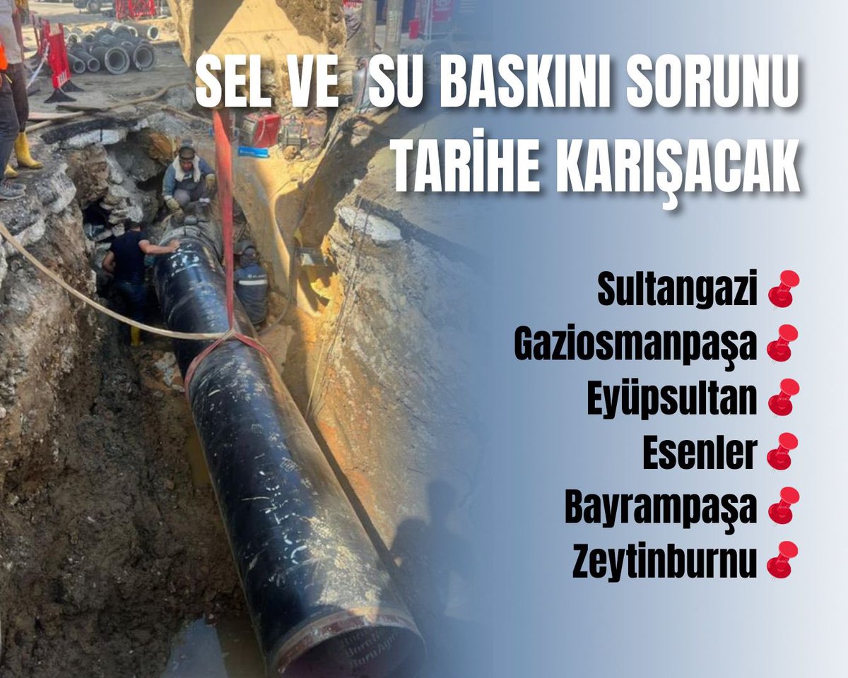 İBB Başkanı Ekrem İmamoğlu, 6 ilçede yaşayan, toplam 2 milyon 474 bin 793 kişiyi geçmişte yaşanan sel ve su baskınlarından kurtaracak projenin temelini attı.